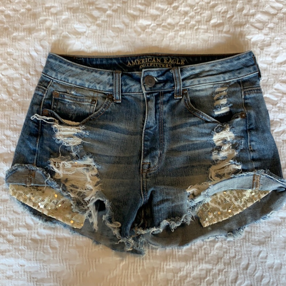 American Eagle Hi-Rise Festival Shorts